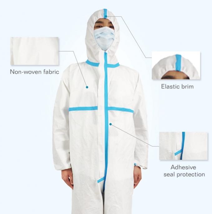 Polypropylene Nonwoven Disposable Protective Coverall , Disposable Chemical Suit
