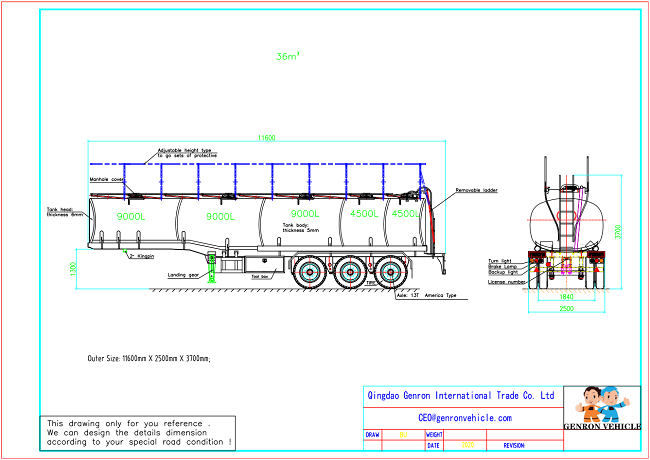 Transportation Tri Axle 40T 35ft Semi Tanker Trailer For Fuel Petrol 0