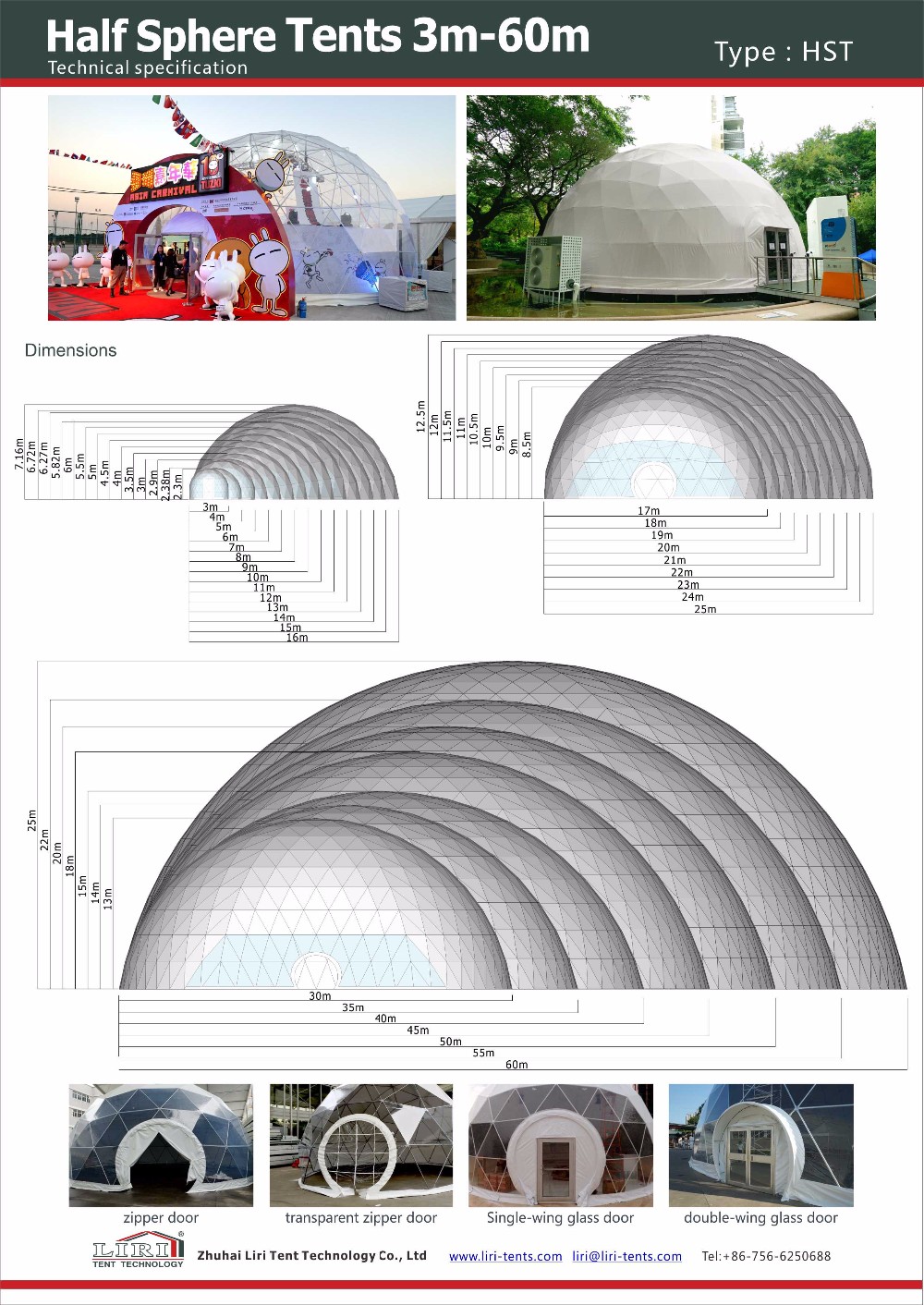 Latest Innovation 6m Diameter Geodesic Dome Tent for Events