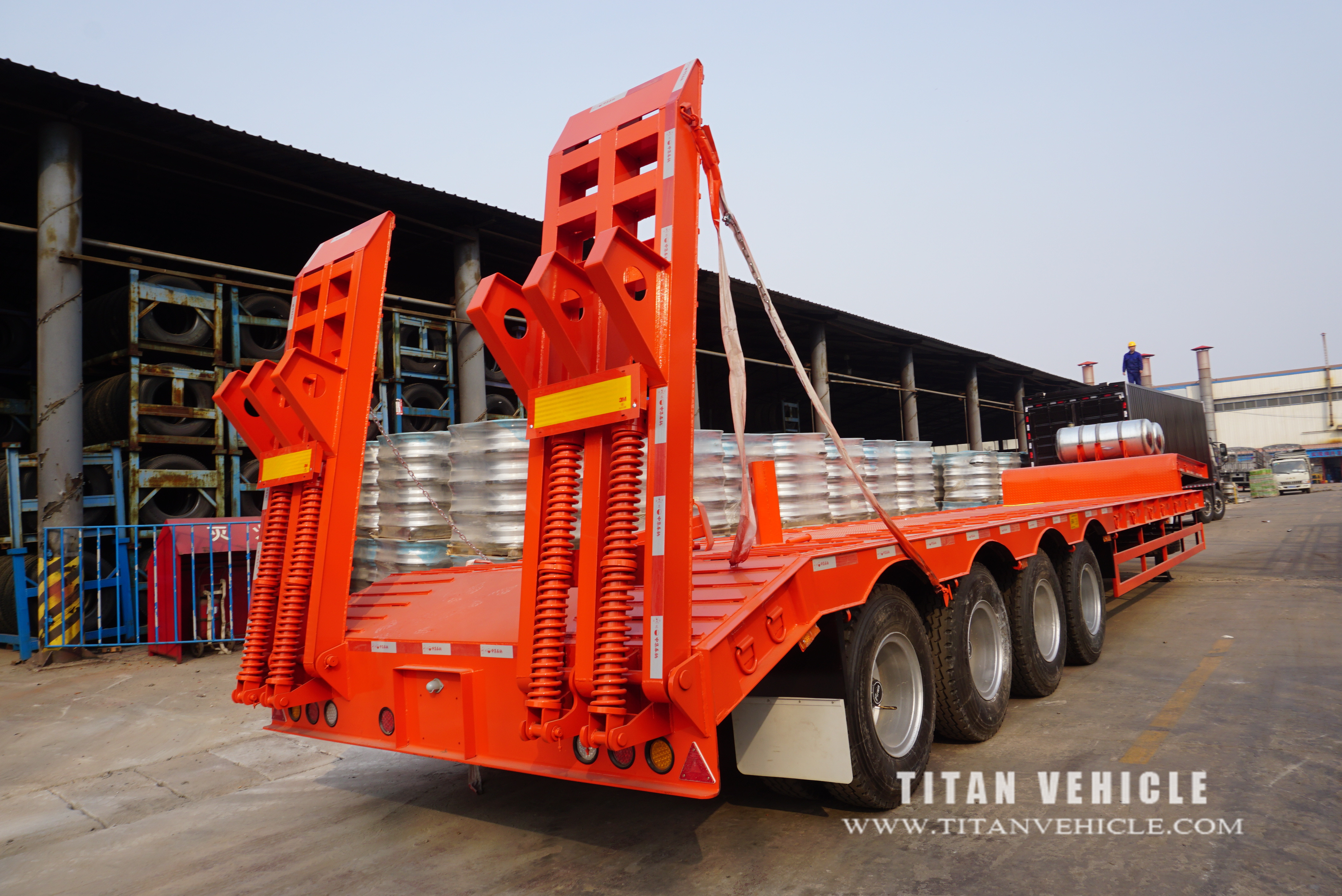 4 axles low bed trailer 100 ton have texted and we will send it to our customer.