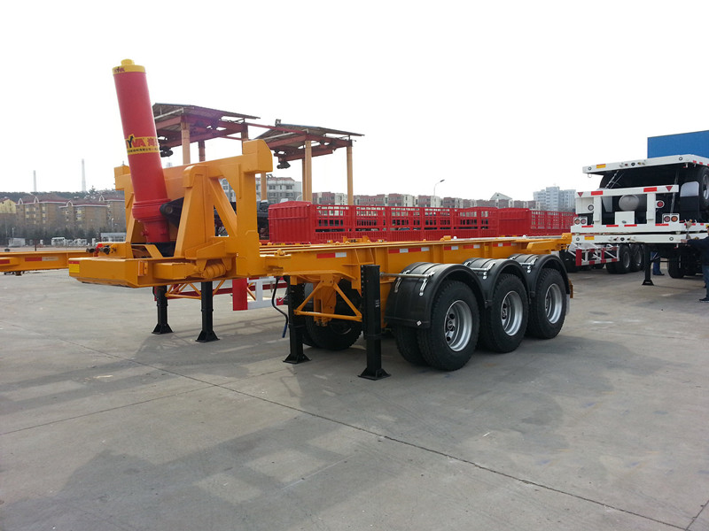 TITAN VEHICLE - 2 axles container dump trailer tri axle hydraulic cylinder tipping container chassis for sale