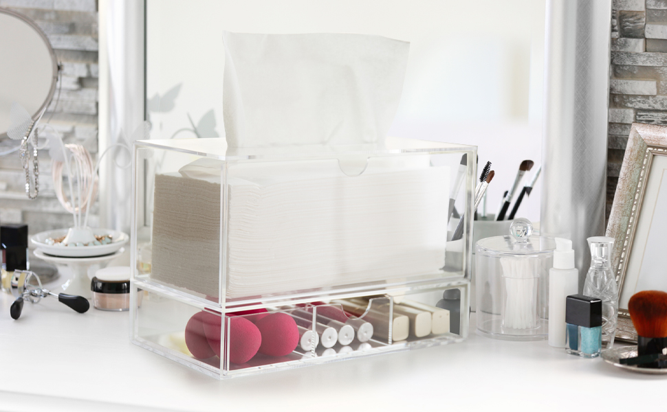 modern clear acrylic rectangular tissue box cover holder bathroom tissues dispenser