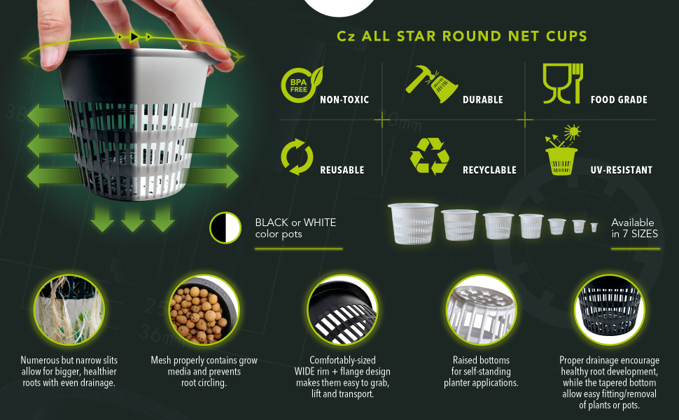 clay balls, hydro garden, cz garden, supply bucket, net planter, net for plants hydroponic cups