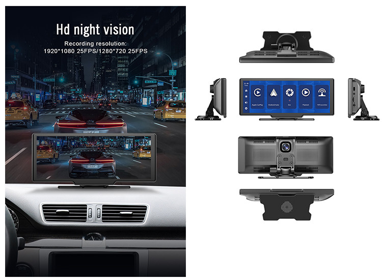 Universail Truck Car Dash Cam DVR Head Unit With Wireless Carplay