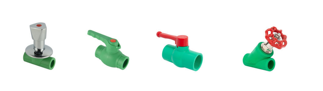 Green/White Plastic Brass PPR Pipe Fitting Water Ball Valve for Plumbing System