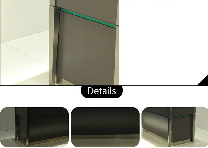 Brush Stainless Steel Retail Glass Display Cabinets Matte Black