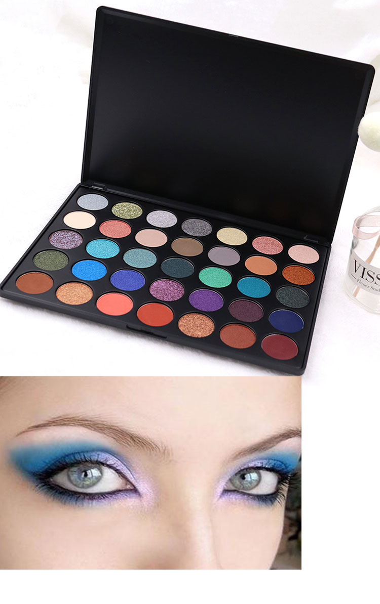 High quality Custom your private brand Makeup Eyeshadow powder palette 35 color Cosmetic Eye shadow