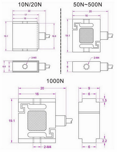 micro tension load cell 10N 20N 50N 100N 200N 500N