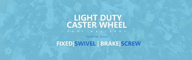 Light Duty 1inch to 3inch Furniture Rubber Black Swivel Castor