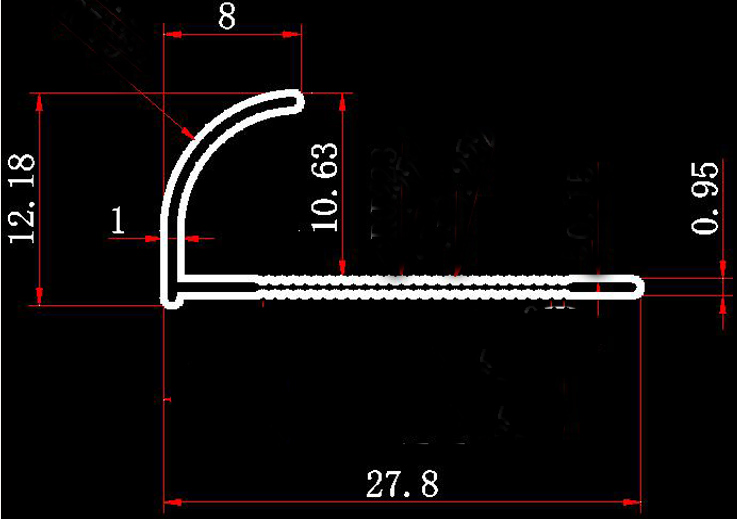 aluminium tile trim corner profile drawing
