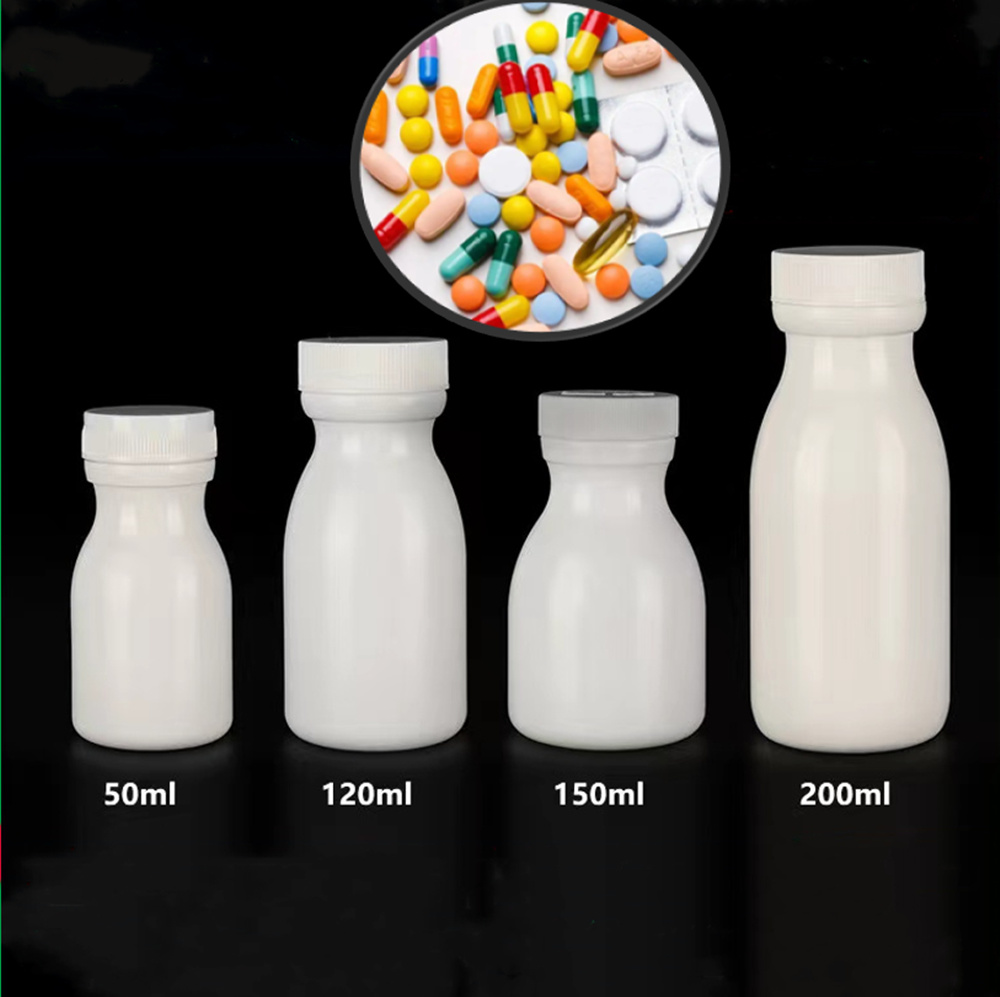Empty Wide Mouth 60ml 100ml 150ml White Plastic PE Pharmaceutical Pill Capsule Container Medicine Vitamin Supplements Medicine Bottles