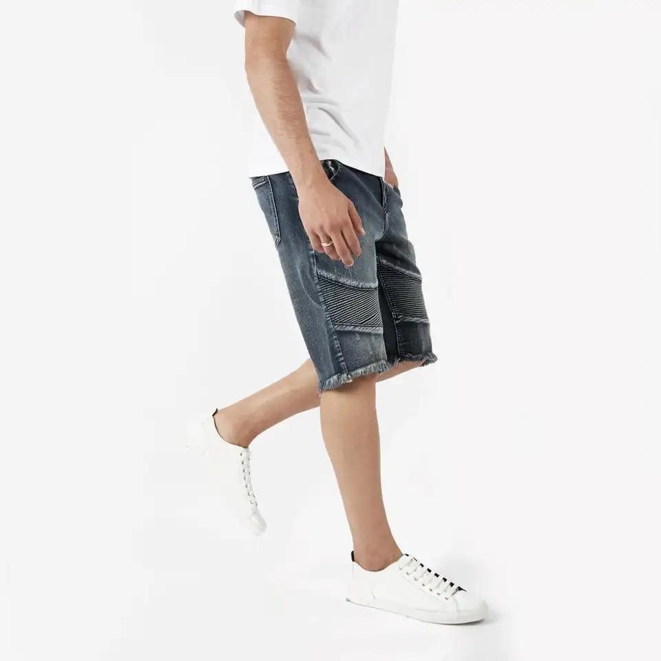 Custom Summer New Design Men Flared Jeans Patchwork Loose Hip Hop Denim Pants Washed Jeans