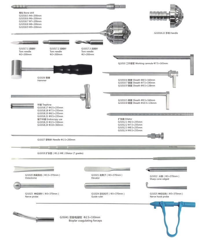 Lumbar Transforaminal Endoscopy Spinal Instruments 0&deg; Micro Punch Forceps
