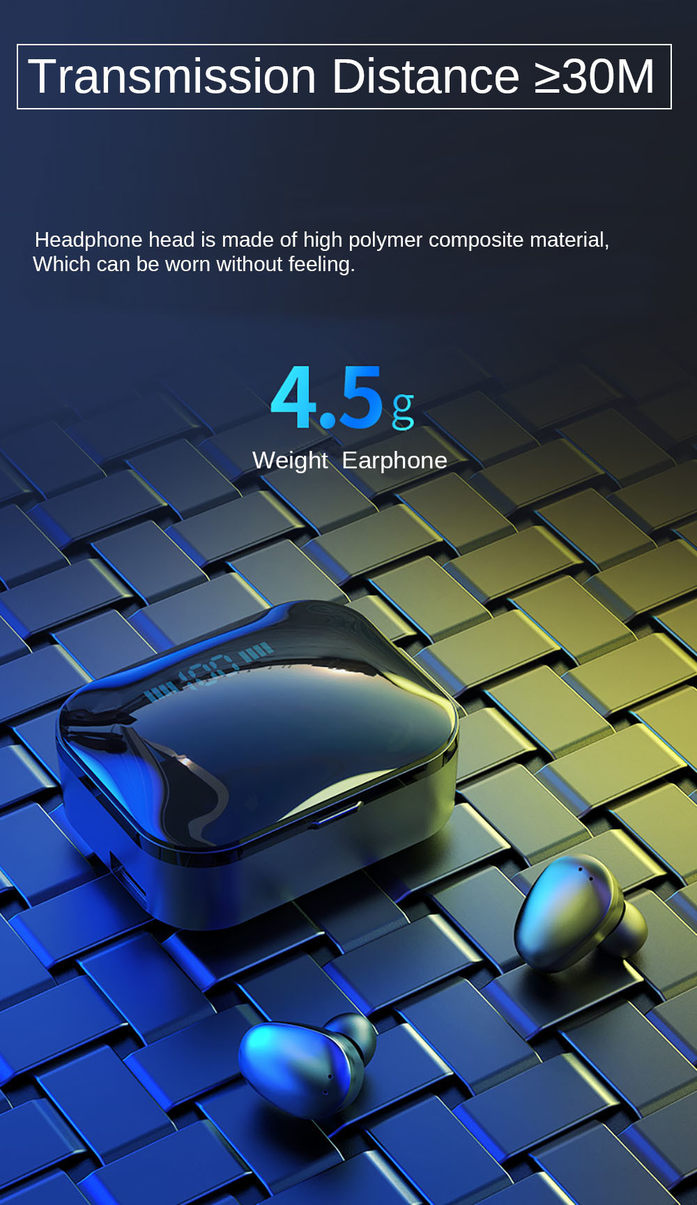 Tws 5.0 Bluetooth Earphone Ipx7 Wireless Headphone 6D Stereo HiFi Wireless Earbus Gaming Headset (with Microphone Power Bank)