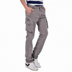 China 100% Cotton Men's Pants with Fashion Style and Garment Dyed on sale 