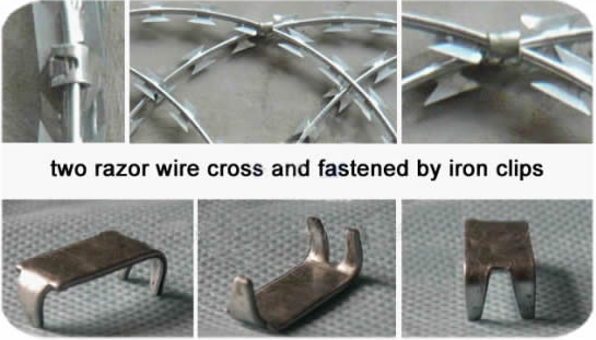 BTO-10 hot dipped gal flat wrap razor wire in panel used on fence top 0