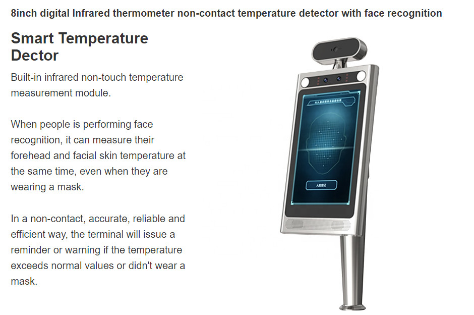 Smart Face Recognition Infrared Thermometer For Human Body Temperature Test