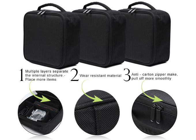 Black Non - woven Cloth Permanent Makeup Kit Bag For Starter / Student