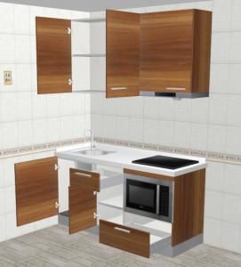 Aluminium Profile Handle Standard Kitchen Cabinets 5mm Mdf Board