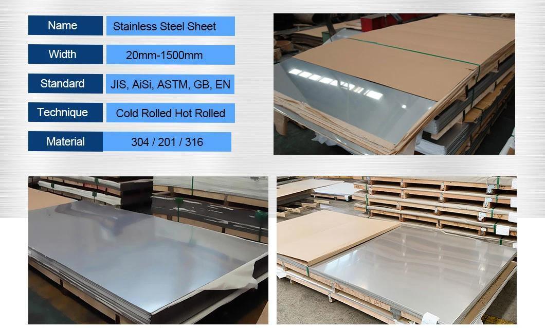 Inox 304 Metal Plate Sheet 2b Mirror Polished Stainless Steel Sheet