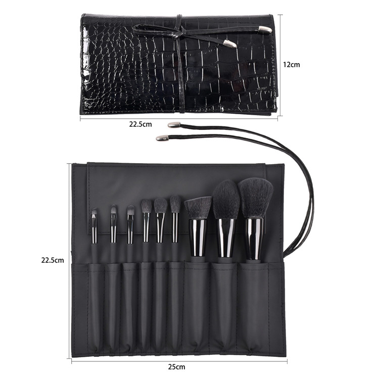 9pcs Pro High Quality Vegan Synthetic Make Up Brushes Luxury Professional Private Label Makeup Brush Set With Belt Bag