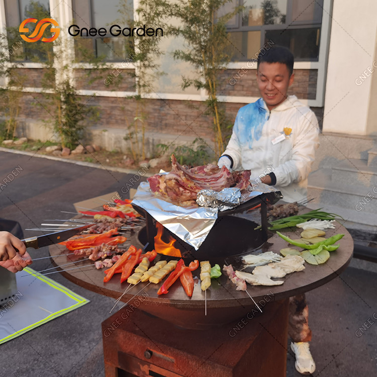 Cooking Grill Outdoor Garden Rust Corten Steel Fire Pit BBQ Grill Packaging Services