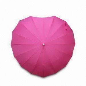 China Heart-shaped Umbrella with Metal Shaft and Fabric Glass Frames on sale 