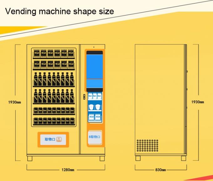 WM22 Multi Payment Option Elevator Vending Machine For Selling Foods And Drinks Combo vending machine