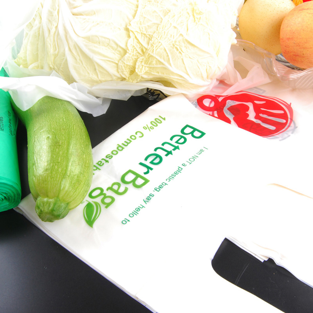 Corn Starch +PBAT Eco Friendly Vest T Shirt Bags Biodegrade Plastic Bags