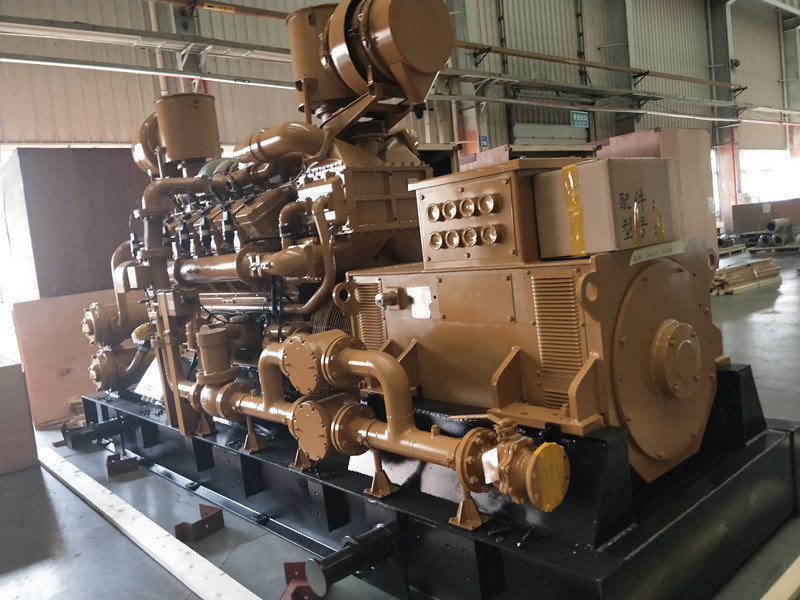 Jichai 1000kw Gas Generator 1200GF-T Engine Model H16V190zdt