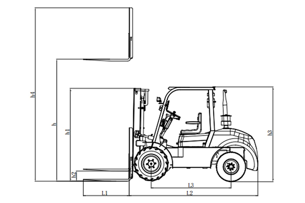 2-Wheel Drive Rough Terrain Forklift 2.5-4 Tonne
