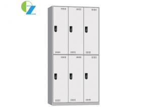 China KD Structure 8mm Slim Metal Storage Cabinet With Six Doors Coded Locker on sale 