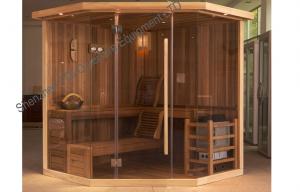 China Solid wood sauna cabins , electric traditional sauna room for dry sauna on sale 