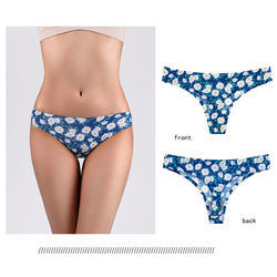 Custom Printed Panties Thong Floral Pattern Girls in Thongs Printed Ice Silk Seamless Briefs