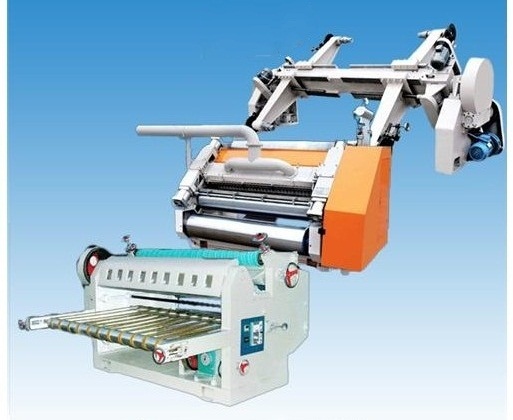 Single Facer Corrugator Line, Mill Roll Stand + Single Facer + Rotary Cutter