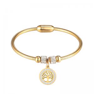 China wholesale gold tree of life stainless steel 316l jewelry bracelets for women jewelry on sale 