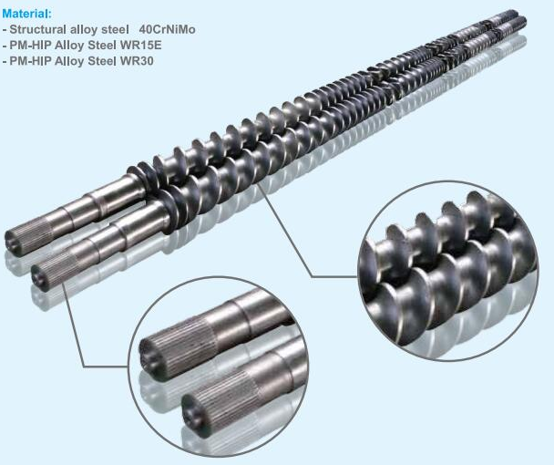 Screw Cold Rolling Shaft For Twin Screw Extruder Involute Inner Spline Type 3