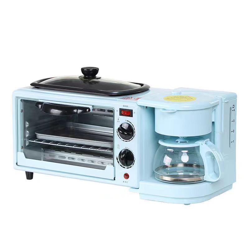 Customized Logo Electric Oven Coffee Machine Frying Pan 3-in-1 Breakfast Maker