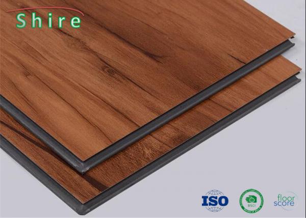 Spc Wood Grain Vinyl Flooring Fireproof Nontoxic Environmental