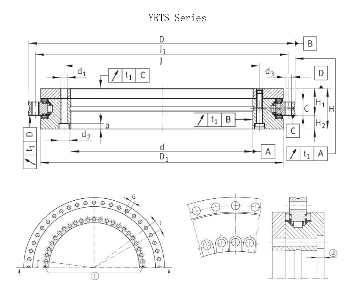 YRTS200 yrts high speed turntable bearings use for rotary table
