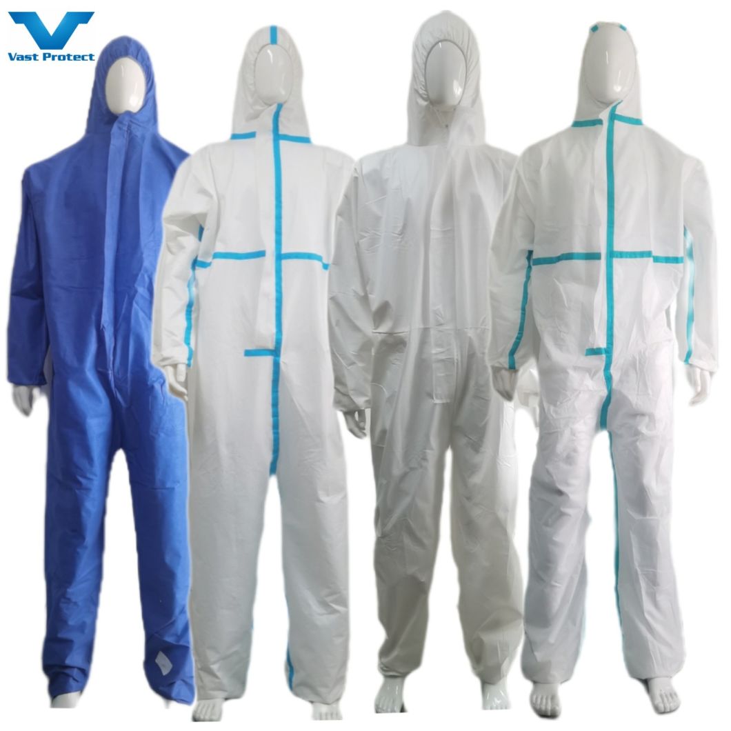 Overalls Protective Clothing Disposable Coveralls with Logo Sticker/Printing