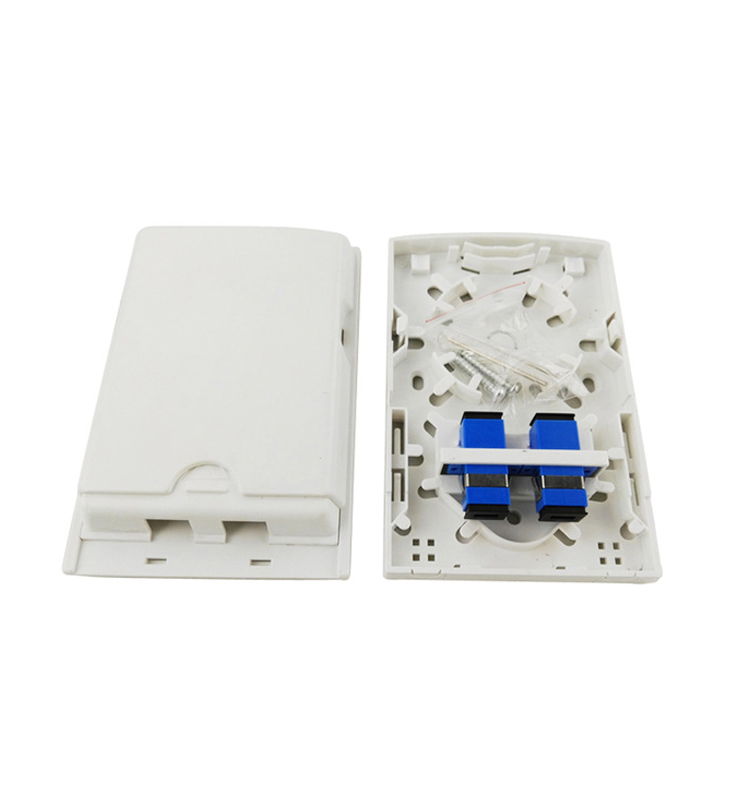 ftth optical fiber socket distribution box 2 core/port outlet fiber optic drop cable termination box