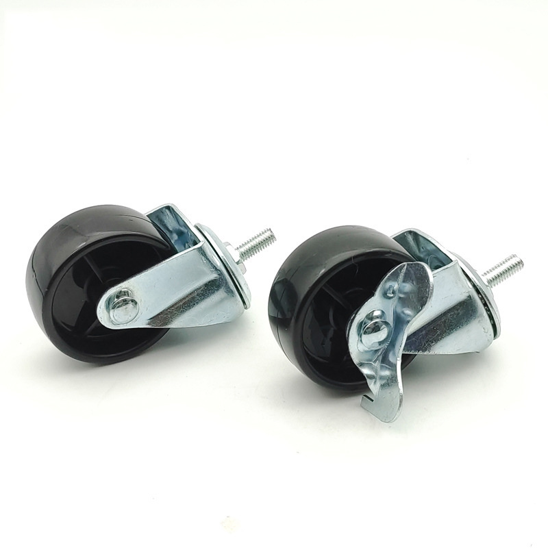 Light Duty 1inch to 3inch Furniture PP Black Swivel with Brake Caster
