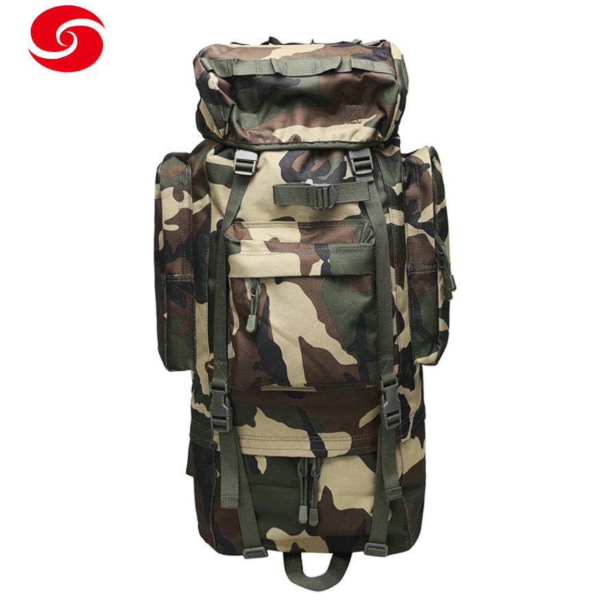Large Capacity Military Army Woodland Camouflage Backpack Waterproof Camping Rucksack