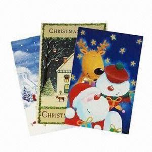 China Snowman Greeting Card with Glossy/Matte Lamination Surface Finish on sale 