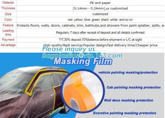 PE Disposable Table Plastic Car Seat Covers Drop Film Roll High Temperature Resistance