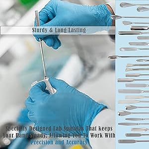 Stainles Steel Double Ended Micro Scoop Spoon Lab Spatula capsule filling filler stir science dental