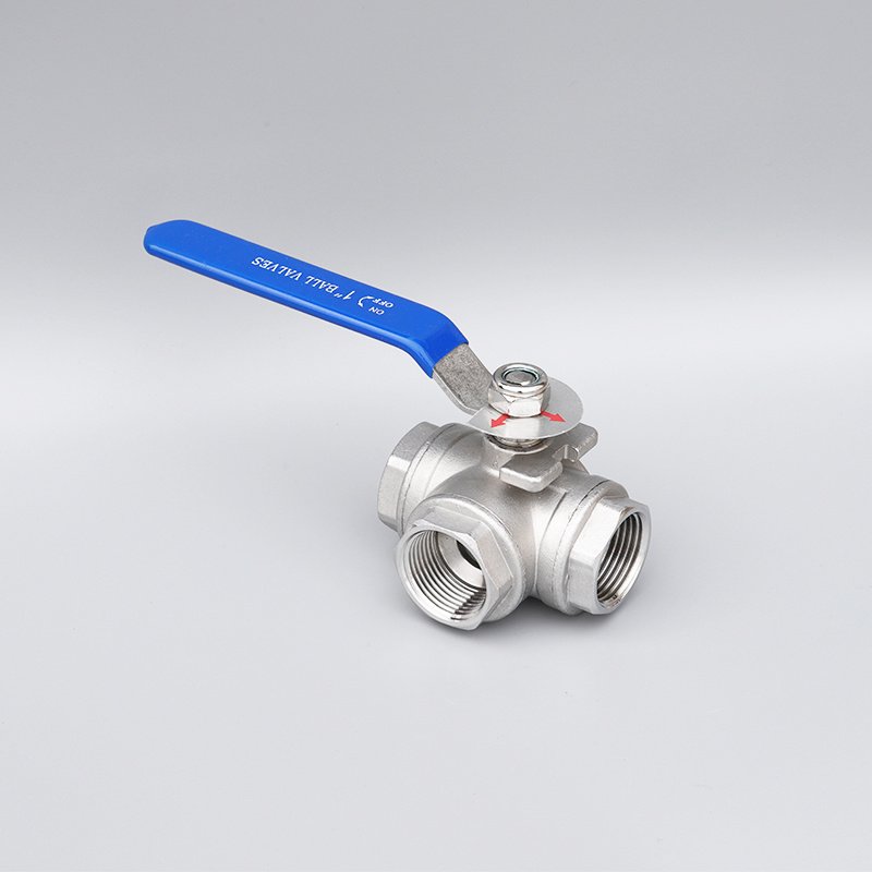 Stainless Steel Threaded End 3 Three Way Ball Valve L-Type