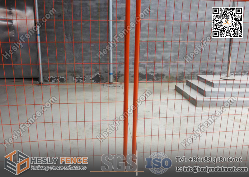 Powder Coated Temporary Fencing Panels Orange Color