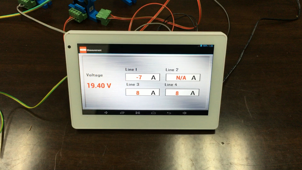 Android Screen For Current And Voltage Detection